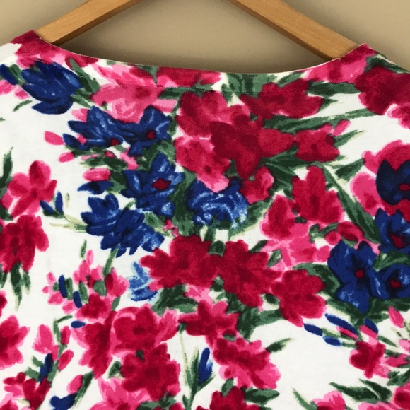 Talbots floral short sleeves cardigan Sz Petite XL - Picture 7 of 8